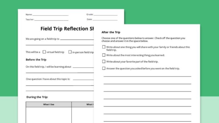 field trip reflection sheet elementary 800x450