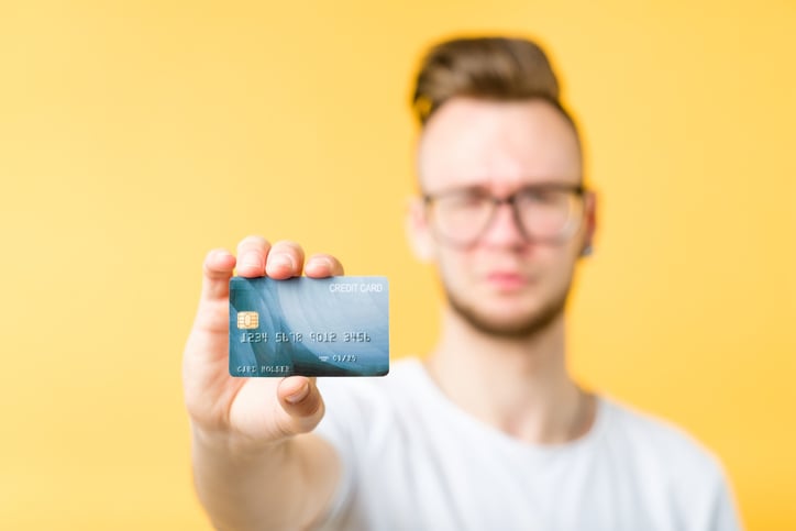 man with credit card