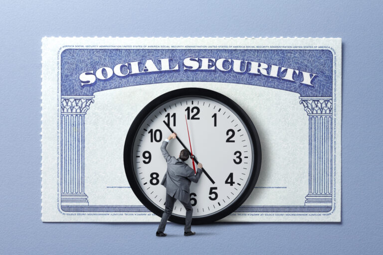 social security card with clock