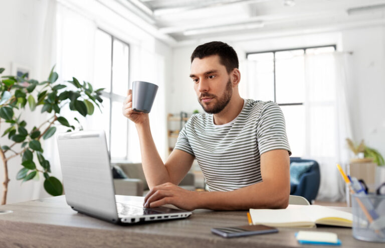 young investor sitting at desk