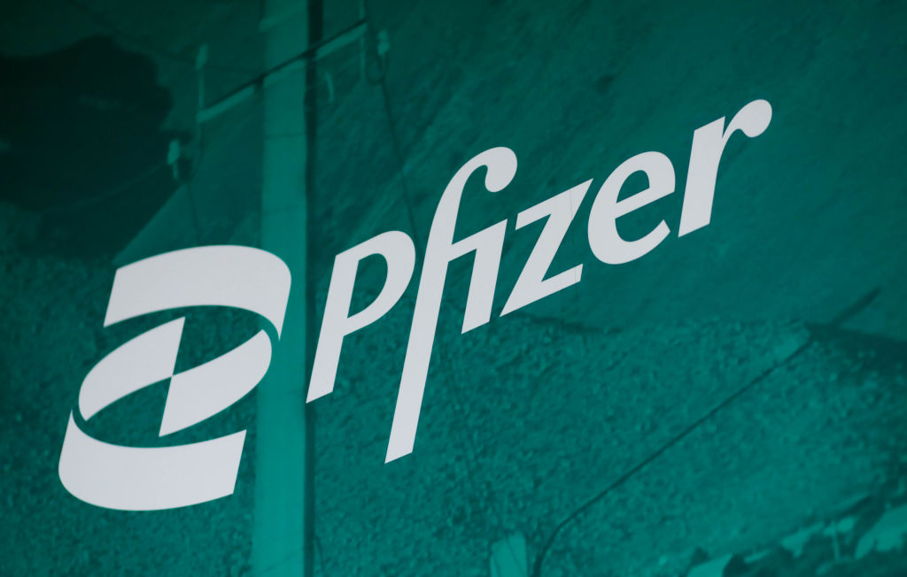 pfizer logo on glass pfe 2