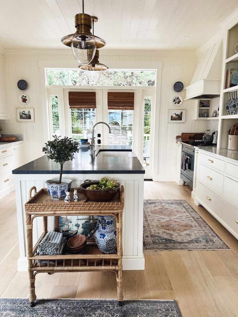 beadboard walls kitchen rattan cart the inspired room