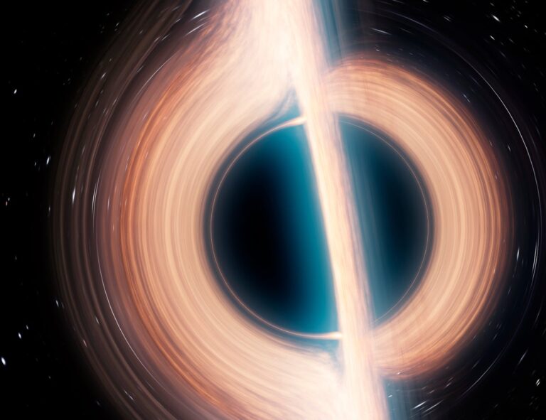black hole with accretion disc illustration